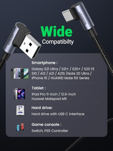 UGREEN USB C Cable 2-Pack 90 Degree - Image 5
