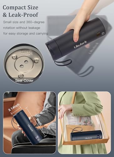 Ukulork Portable Travel Electric Kettle, 380ml, Navy Blue - Image 5