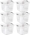 Sterilite Ultra Square Laundry Basket, White, 6-Pack