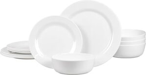 MEYREMUI Unbreakable 12-Piece Melamine Dinnerware Set