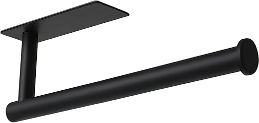 theaoo Under Cabinet Matte Black Paper Towel Holder