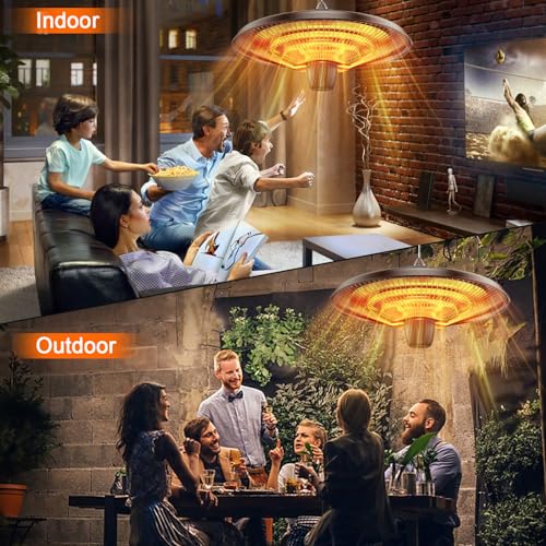 Uniflasy 1500W Electric Hanging Patio Heater - Image 2