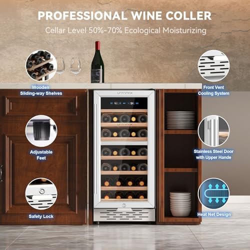 UNTOMAX Dual Zone Wine Fridge, 33 Bottles - Image 3