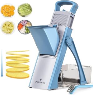 ONCE FOR ALL Upgrade Safe Mandoline Slicer, Adjustable Chopper