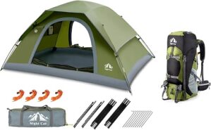 Night Cat Upgraded Backpacking Tent With 70L Backpack
