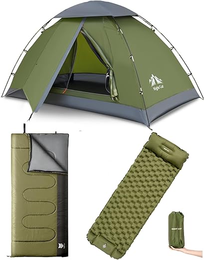 Night Cat Upgraded Backpacking Tent With Sleeping Pad