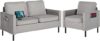 STHOUYN Upholstered Sectional Sofa Set, Light Grey