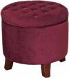 HomePop Upholstered Velvet Tufted Foot Rest Ottoman