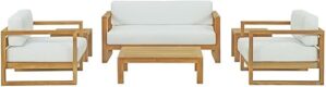 Modway Upland Teak Outdoor Patio Sofa Set