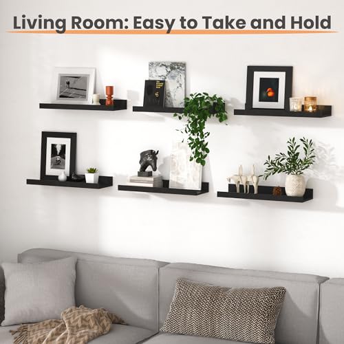 upsimples Floating Wood Shelves, Set Of 6 - Image 2