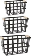 DII Urban Metal Basket Storage Set, Black