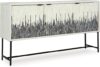 Signature Design by Ashley Urban Strip Patterned 3-Door Accent Cabinet