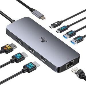 LIONWEI USB C Docking Station Dual Monitor