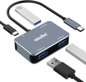 atolla USB C Hub Aluminum 4-in-1 Adapter