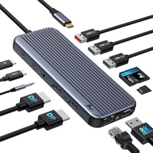 LIONWEI USB C to Dual DisplayPort Docking Station Adapter