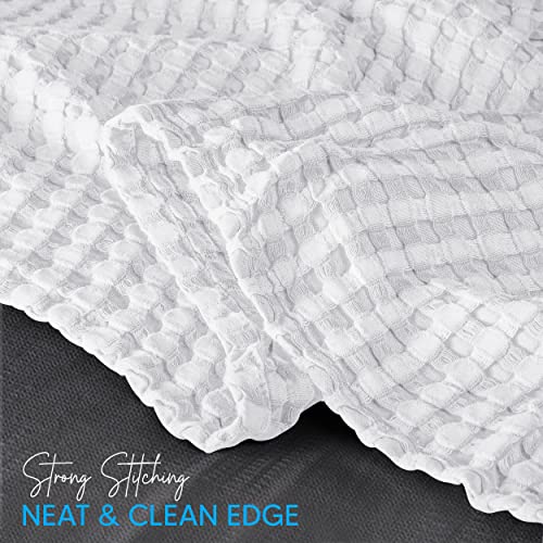Utopia Bedding Cotton Waffle Blanket 300 GSM (White) - Image 3