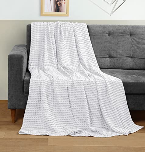 Utopia Bedding Cotton Waffle Blanket 300 GSM (White) - Image 4