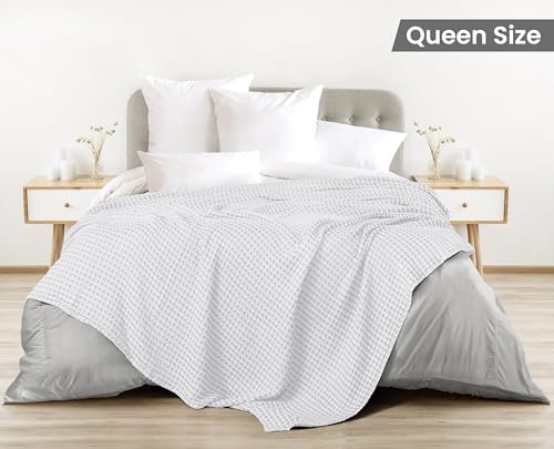 Utopia Bedding Cotton Waffle Blanket 300 GSM (White) - Image 2