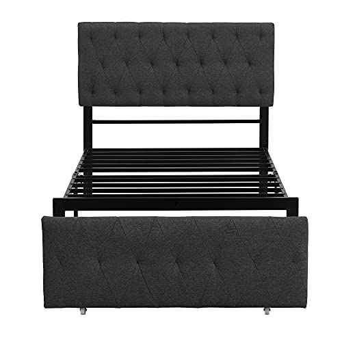 UYYYYYYIIIIIIIIIII Twin Size Metal Platform Bed with Drawer - Image 4