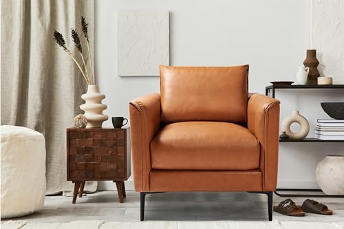VALENCIA THEATER SEATING Jasper Cognac Leather Accent Chair - Image 2