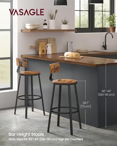 VASAGLE Bar Stools Set With Backrest ULBC026B01V1 - Image 4