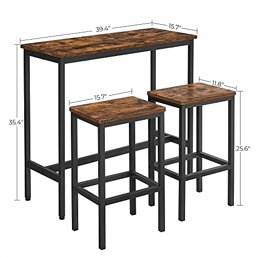 VASAGLE Bar Table And Stool Set, Industrial Rustic - Image 3