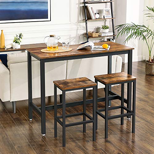 VASAGLE Bar Table Set With 2 Stools - Image 4