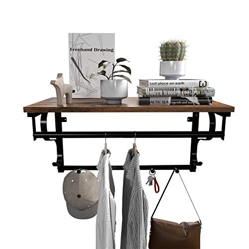 VASAGLE Coat Rack Wall Mount With Shelf ULCR11BX - Image 2