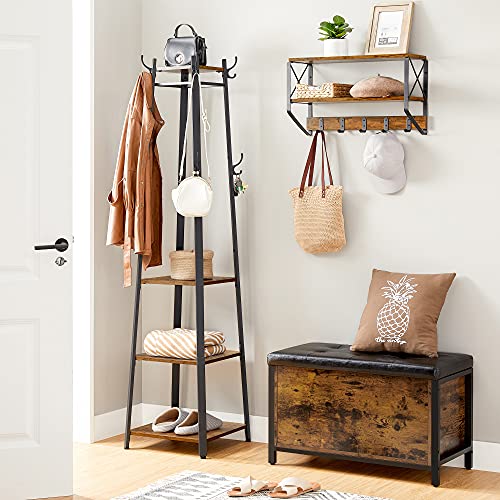 VASAGLE Coat Rack With Shelves & 3-Tier Shoe Bench (ULCR80X) - Image 3