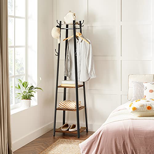 VASAGLE Coat Rack With Shelves & 3-Tier Shoe Bench (ULCR80X) - Image 4