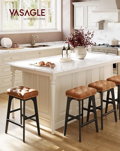 VASAGLE Counter Height Saddle Bar Stools Set - Image 3