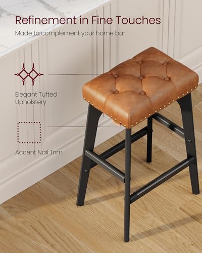 VASAGLE Counter Height Saddle Bar Stools Set - Image 4