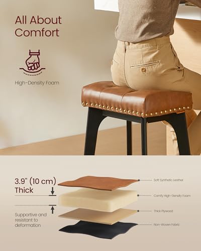 VASAGLE Counter Height Saddle Bar Stools Set - Image 5