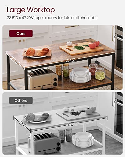 VASAGLE Kitchen Island With 3 Shelves, UKKI01BX - Image 4