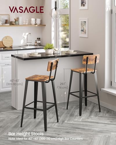 VASAGLE Set Of 2 Tall Bar Stools ULBC078B01 - Image 3