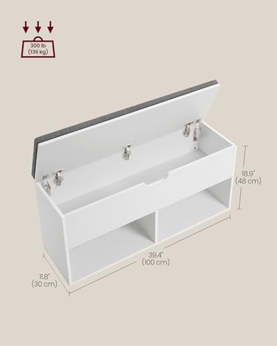 VASAGLE Shoe Bench With Cushion And Storage - Image 3