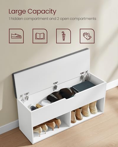 VASAGLE Shoe Bench With Cushion And Storage - Image 5