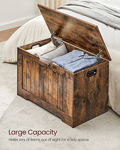 VASAGLE Storage Bench With Safety Hinges, Rustic Brown - Image 4