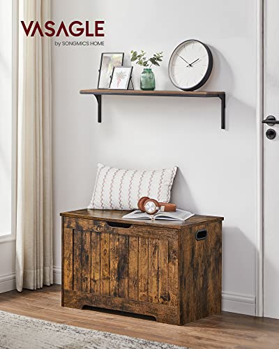 VASAGLE Storage Bench With Safety Hinges, Rustic Brown - Image 2