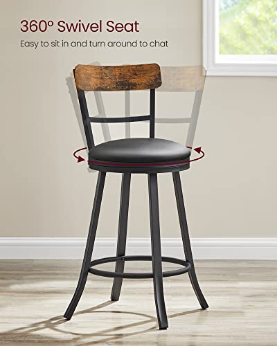 VASAGLE Swivel Bar Stool, Cushioned Seat, Industrial Style - Image 5