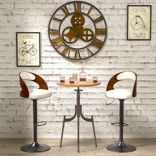 VECELO Bar Stool Set, Adjustable Swivel Stools - Image 3