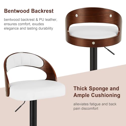 VECELO Bar Stool Set, Adjustable Swivel Stools - Image 4