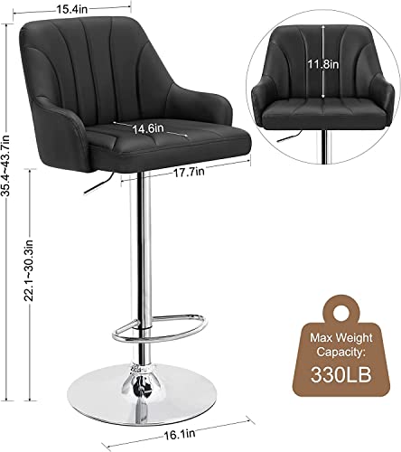 VECELO Barstools Set Of 4, Adjustable Counter Stools - Image 3