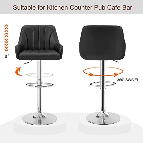 VECELO Barstools Set Of 4, Adjustable Counter Stools - Image 5