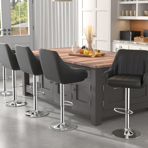 VECELO Barstools Set Of 4, Adjustable Counter Stools - Image 2