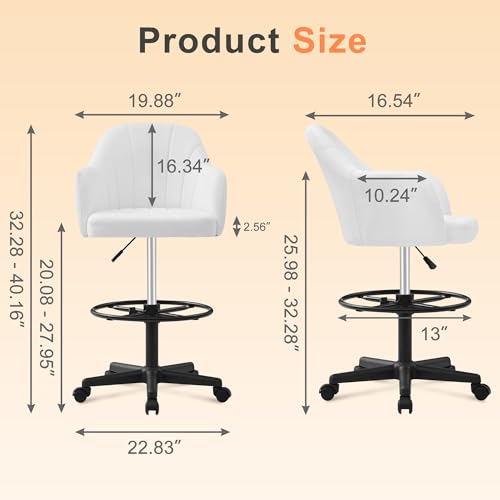 VECELO Drafting Chair With Lumbar Support - Image 2