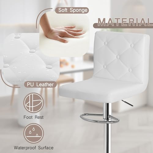 VECELO Modern PU Leather Adjustable Bar Stools - Image 4
