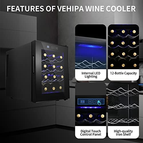 Vehipa 12 Bottle Wine Cooler Refrigerator - Image 3