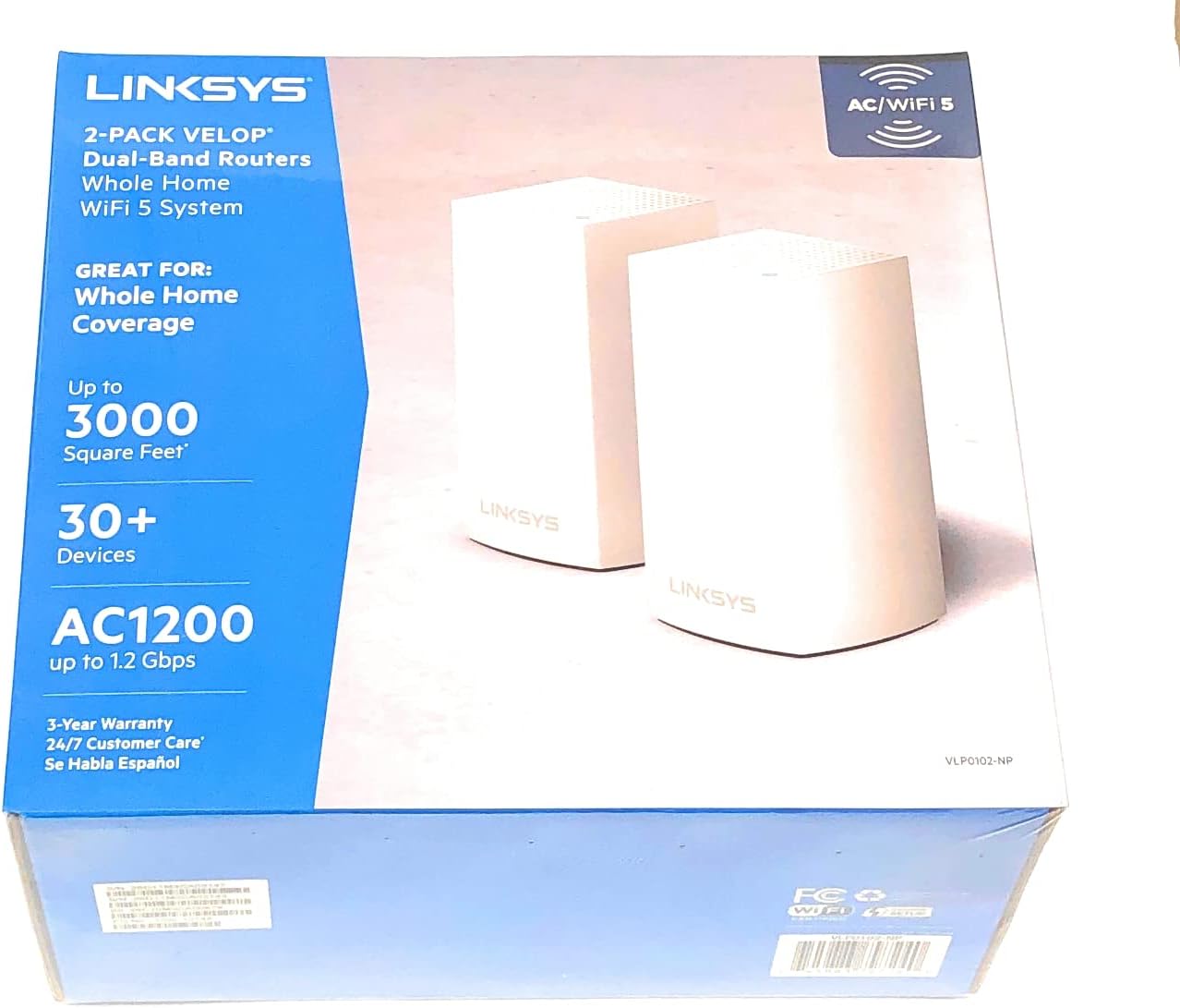 Linksys Velop Mesh WiFi System, 1.3Gbps - VLP0102-NP