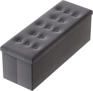 PRANDOM Velvet Folding Storage Ottoman Foot Stool